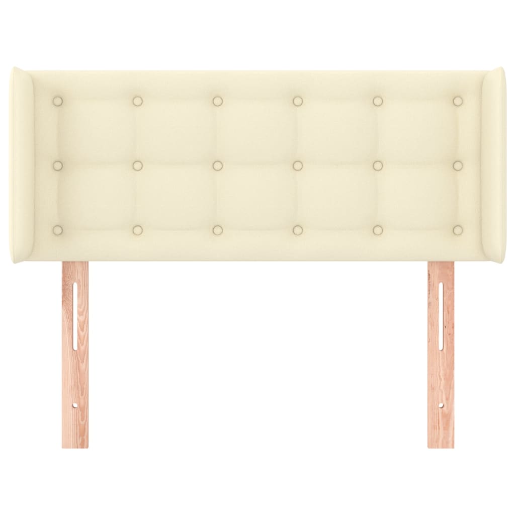 sengegavl med kanter 83x16x78/88 cm kunstlæder cremefarvet