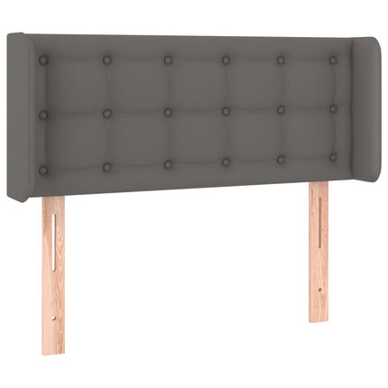 sengegavl med kanter 83x16x78/88 cm kunstlæder grå