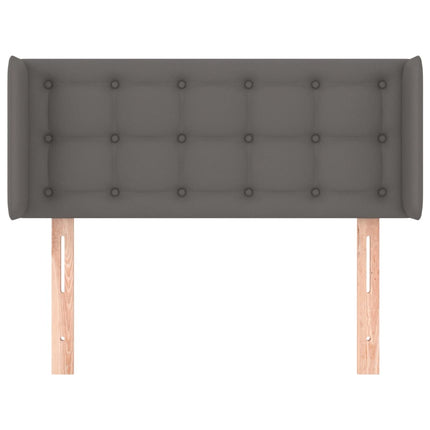 sengegavl med kanter 83x16x78/88 cm kunstlæder grå