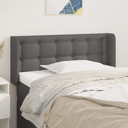 sengegavl med kanter 83x16x78/88 cm kunstlæder grå
