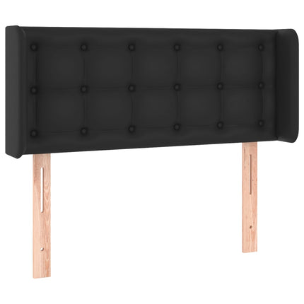sengegavl med kanter 93x16x78/88 cm kunstlæder sort