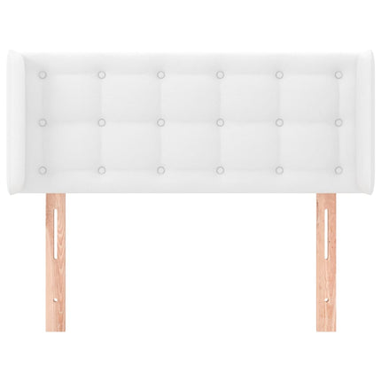 sengegavl med kanter 93x16x78/88 cm kunstlæder hvid