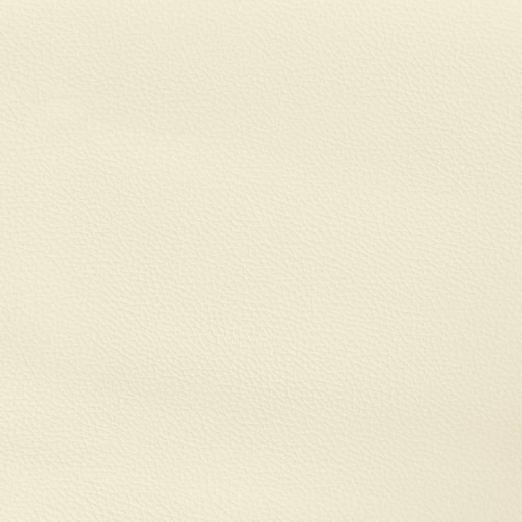 sengegavl med kanter 93x16x78/88 cm kunstlæder cremefarvet