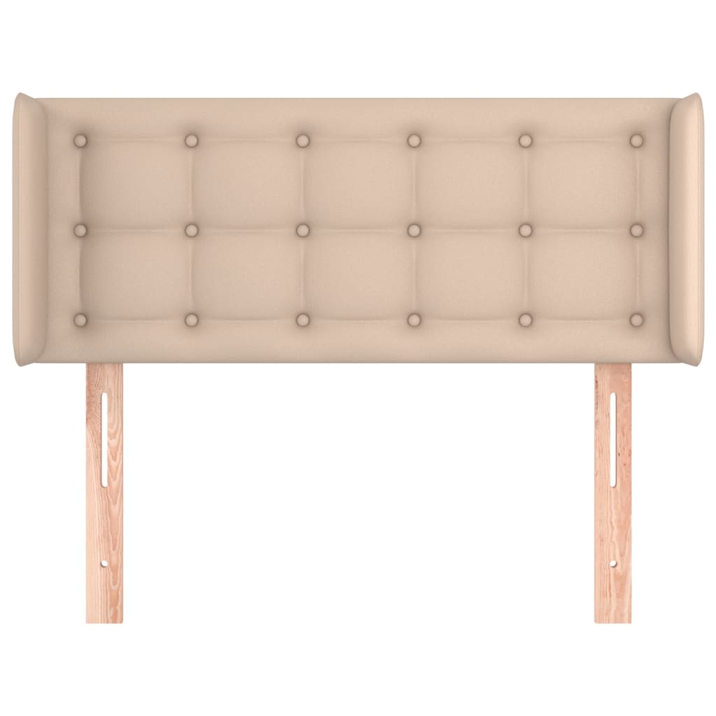 sengegavl med kanter 93x16x78/88 cm kunstlæder cappuccino