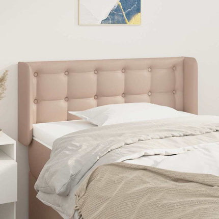 sengegavl med kanter 103x16x78/88 cm kunstlæder cappuccino