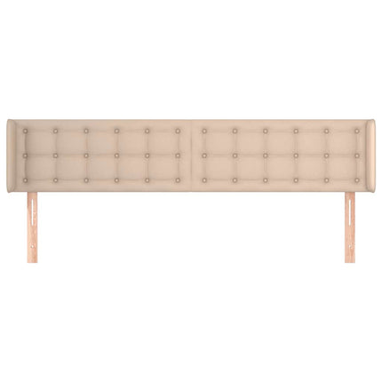 sengegavl med kanter 163x16x78/88 cm kunstlæder cappuccino
