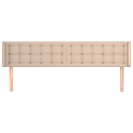 sengegavl med kanter 183x16x78/88 cm kunstlæder cappuccino
