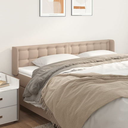 sengegavl med kanter 183x16x78/88 cm kunstlæder cappuccino