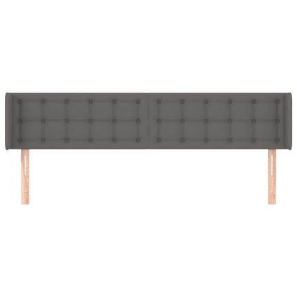 sengegavl med kanter 203x16x78/88 cm kunstlæder grå