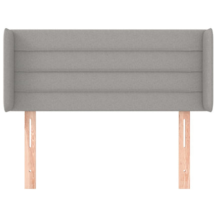 sengegavl med kanter 83x16x78/128 cm stof lysegrå