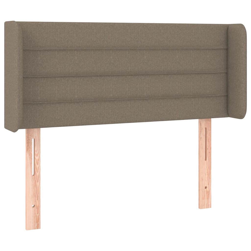 sengegavl med kanter 83x16x78/128 cm stof gråbrun