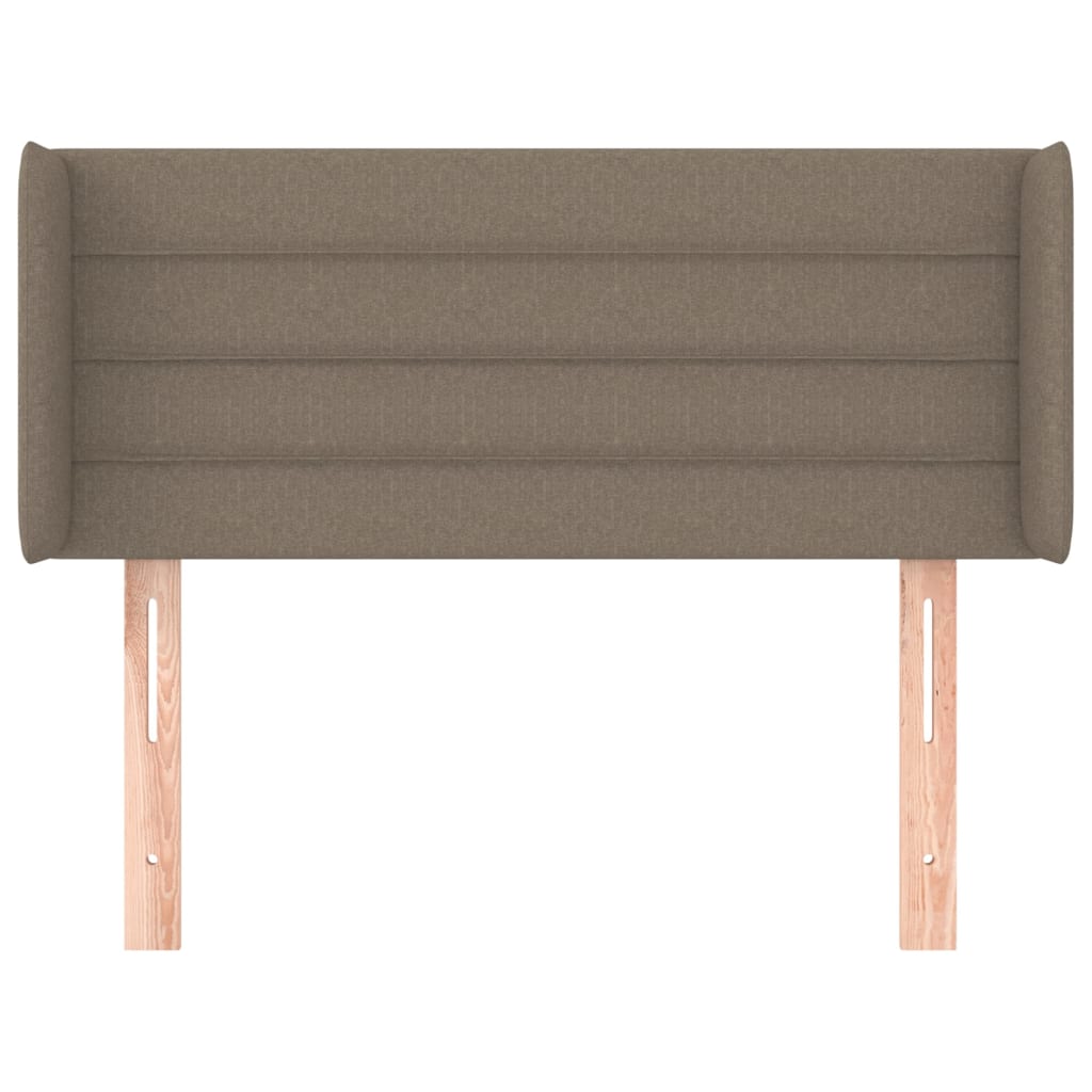 sengegavl med kanter 83x16x78/128 cm stof gråbrun