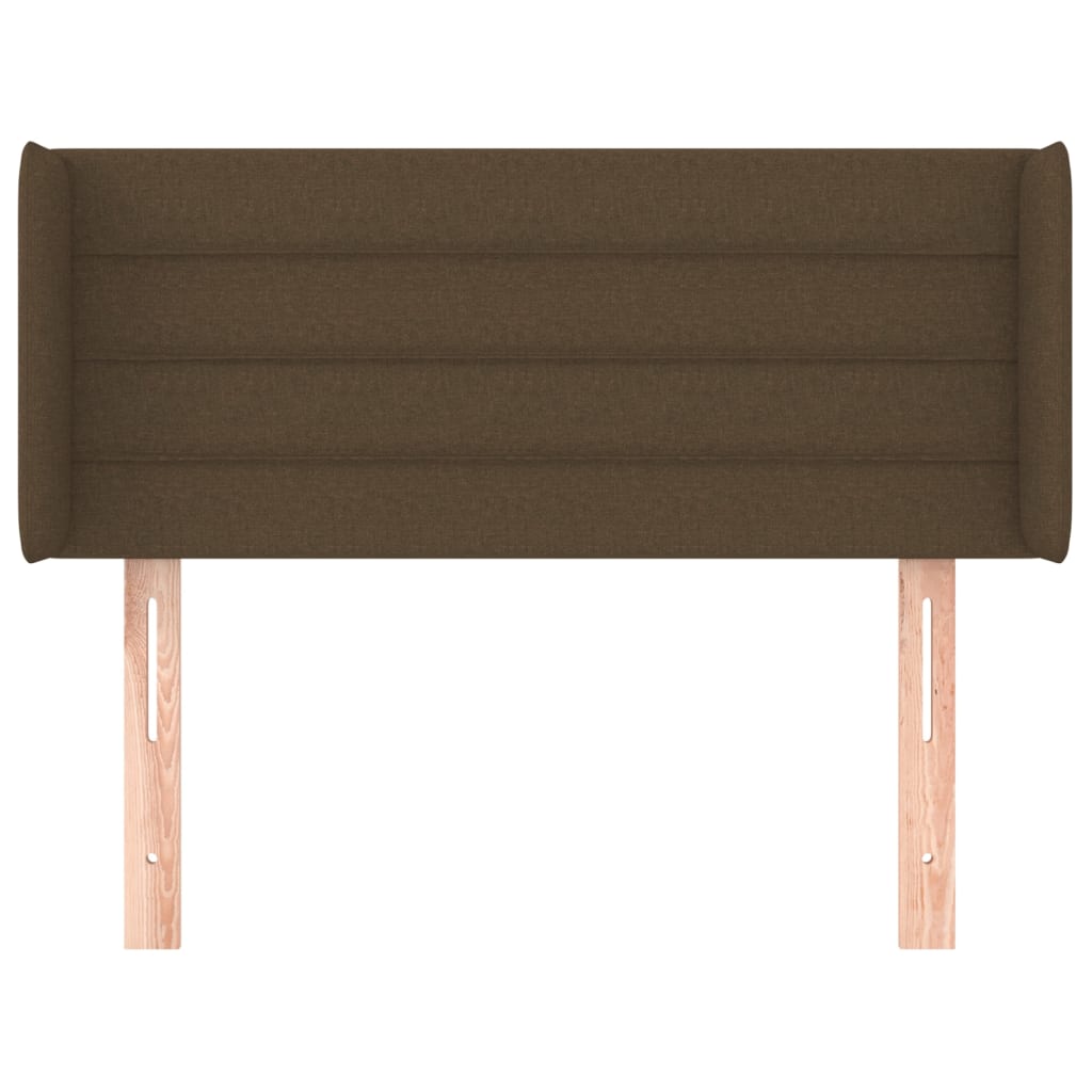 sengegavl med kanter 93x16x78/88 cm stof mørkebrun