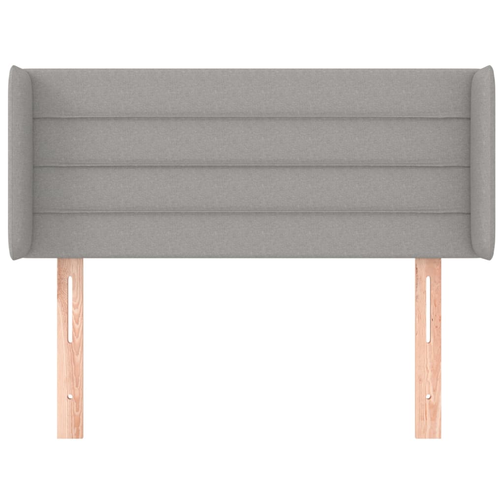 sengegavl med kanter 103x16x78/88 cm stof lysegrå