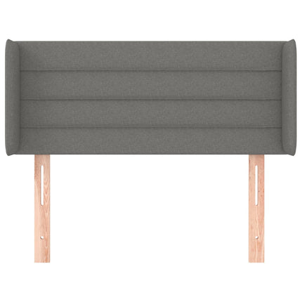 sengegavl med kanter 103x16x78/88 cm stof mørkegrå