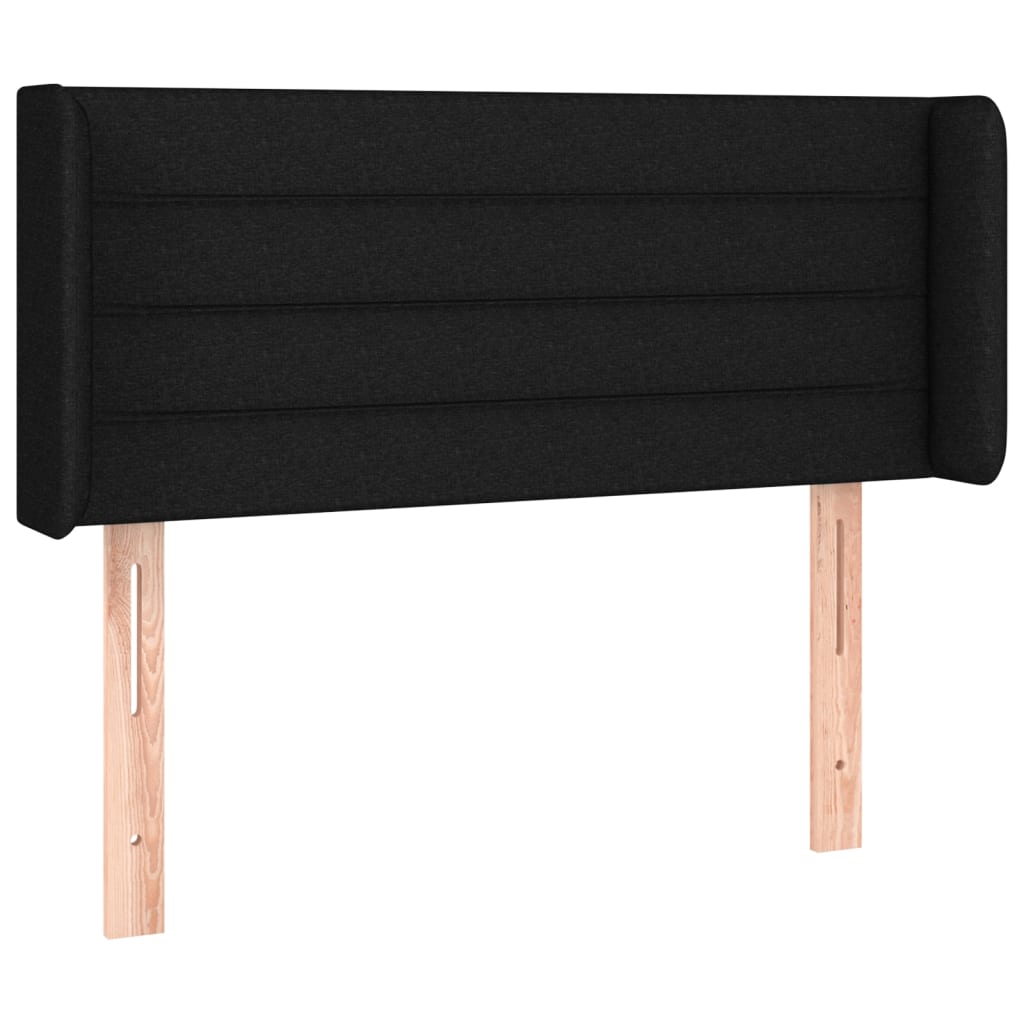 sengegavl med kanter 103x16x78/88 cm stof sort