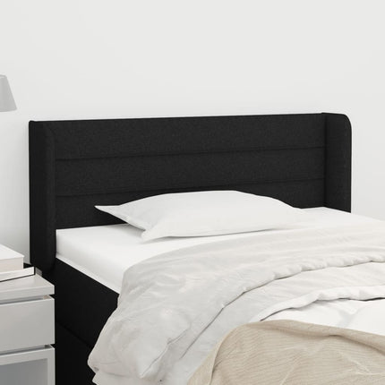sengegavl med kanter 103x16x78/88 cm stof sort