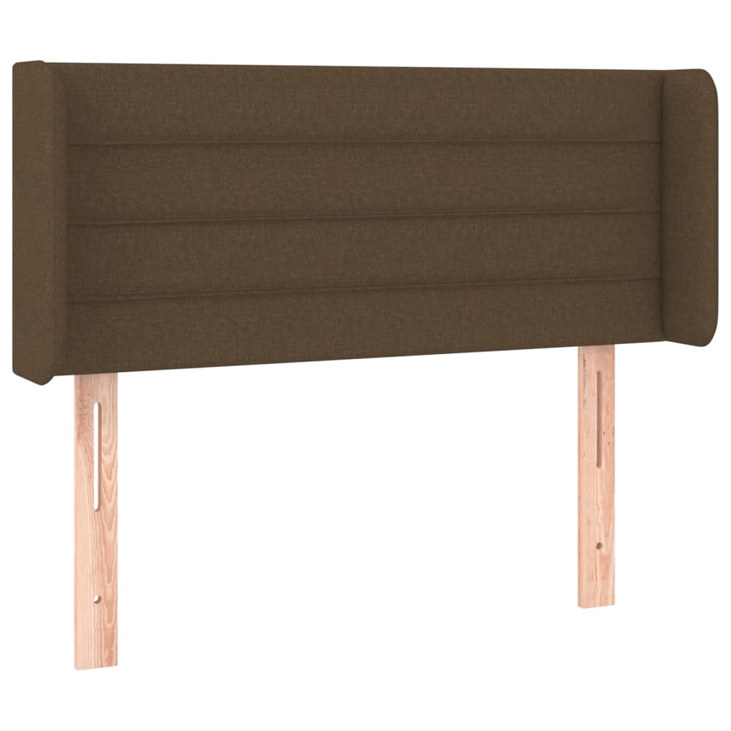 sengegavl med kanter 103x16x78/88 cm stof mørkebrun