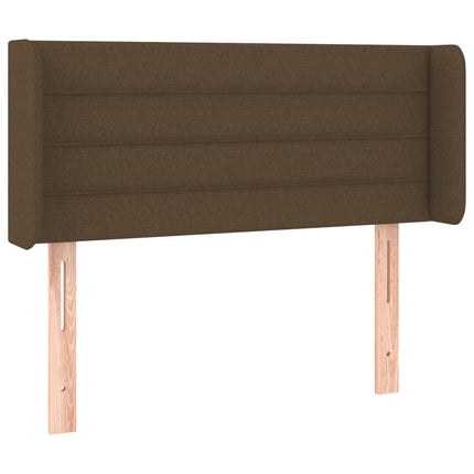 sengegavl med kanter 103x16x78/88 cm stof mørkebrun