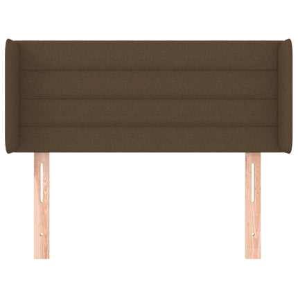 sengegavl med kanter 103x16x78/88 cm stof mørkebrun
