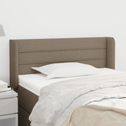 sengegavl med kanter 103x16x78/88 cm stof gråbrun