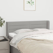 sengegavl med kanter 147x16x78/88 cm stof lysegrå