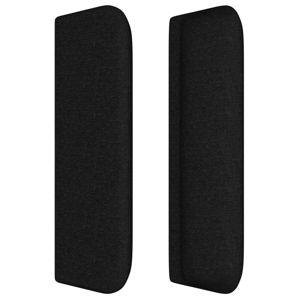 sengegavl med kanter 147x16x78/88 cm stof sort