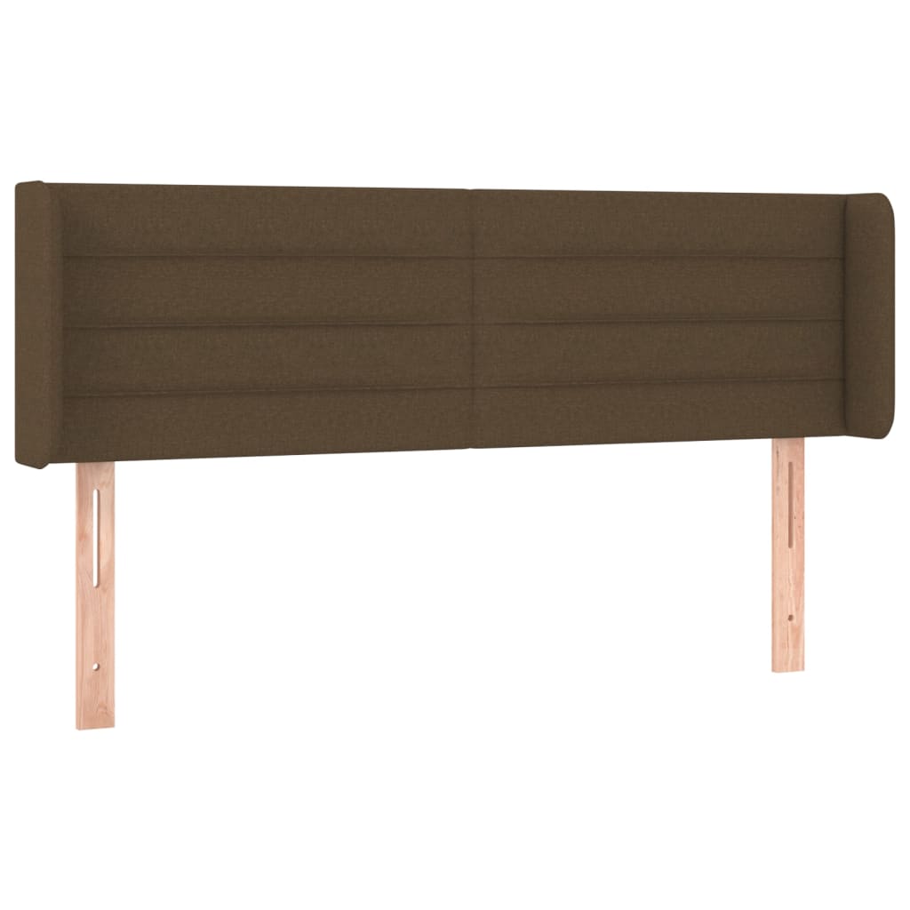 sengegavl med kanter 147x16x78/88 cm stof mørkebrun