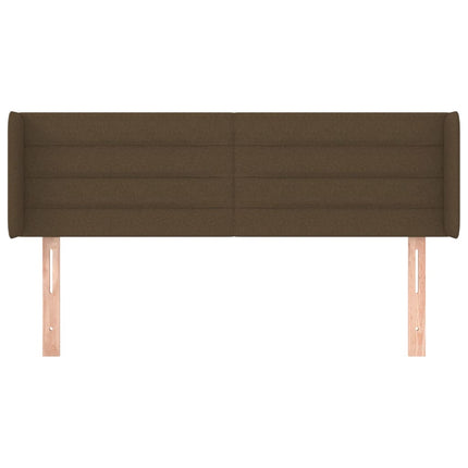sengegavl med kanter 147x16x78/88 cm stof mørkebrun