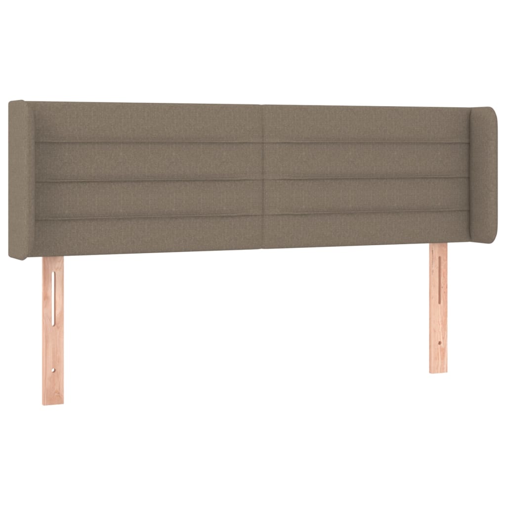 sengegavl med kanter 147x16x78/88 cm stof gråbrun