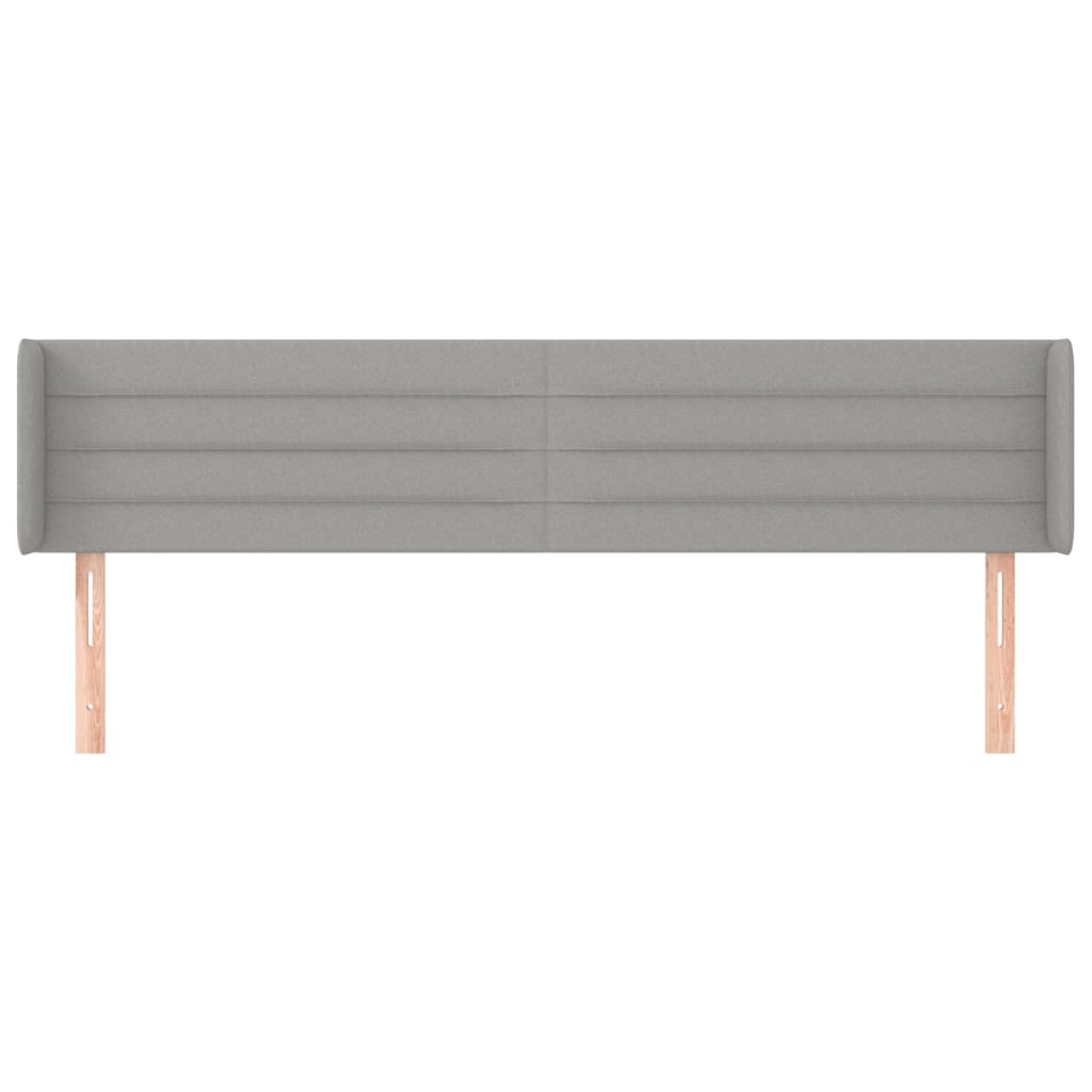 sengegavl med kanter 163x16x78/88 cm stof lysegrå