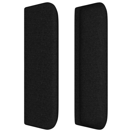 sengegavl med kanter 163x16x78/88 cm stof sort