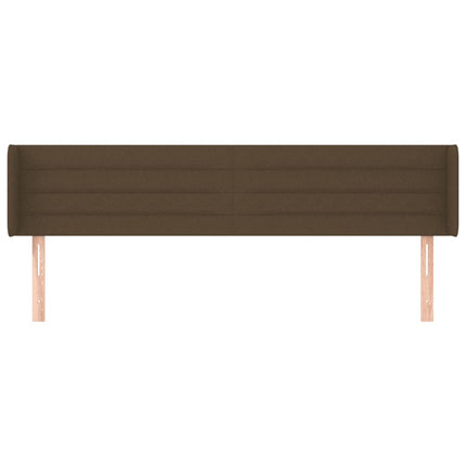 sengegavl med kanter 163x16x78/88 cm stof mørkebrun