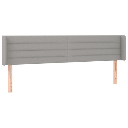 sengegavl med kanter 183x16x78/88 cm stof lysegrå