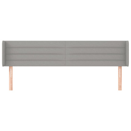 sengegavl med kanter 183x16x78/88 cm stof lysegrå