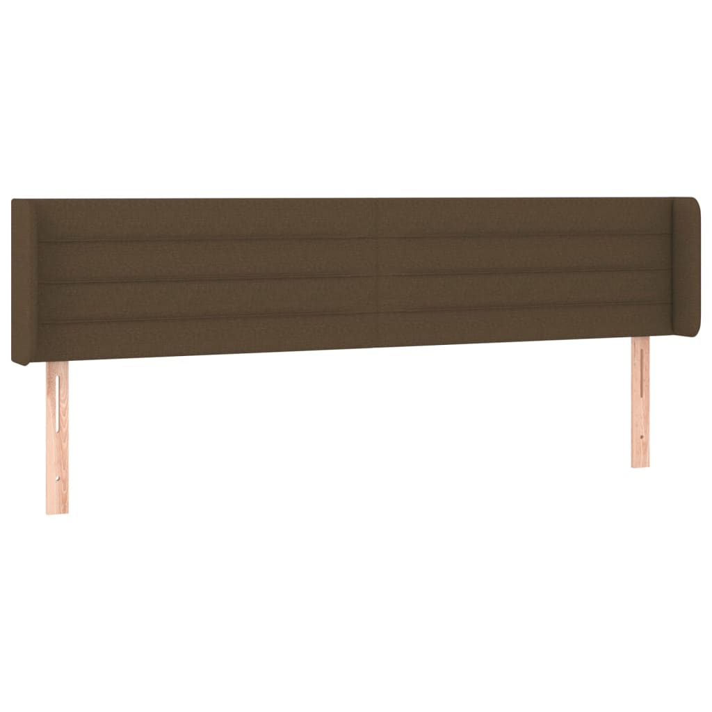 sengegavl med kanter 183x16x78/88 cm stof mørkebrun
