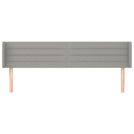sengegavl med kanter 203x16x78/88 cm stof lysegrå