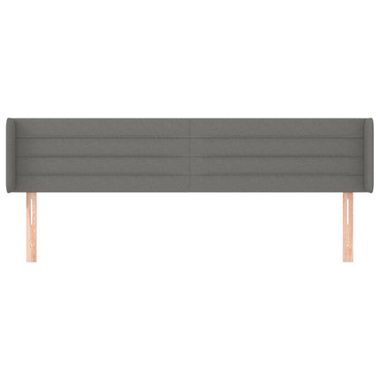 sengegavl med kanter 203x16x78/88 cm stof mørkegrå