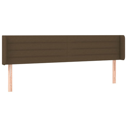sengegavl med kanter 203x16x78/88 cm stof mørkebrun