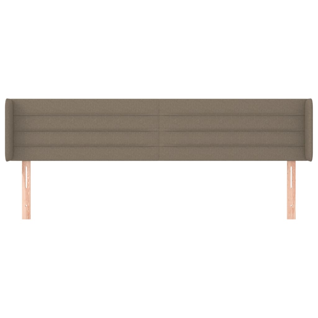 sengegavl med kanter 203x16x78/88 cm stof gråbrun