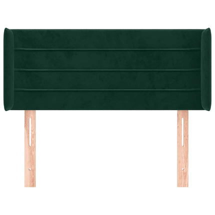sengegavl med kanter 93x16x78/88 cm fløjl mørkegrøn