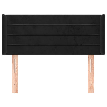 sengegavl med kanter 103x16x78/88 cm fløjl sort
