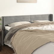 sengegavl med kanter 163x16x78/88 cm fløjl lysegrå
