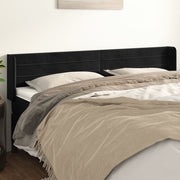 sengegavl med kanter 163x16x78/88 cm fløjl sort