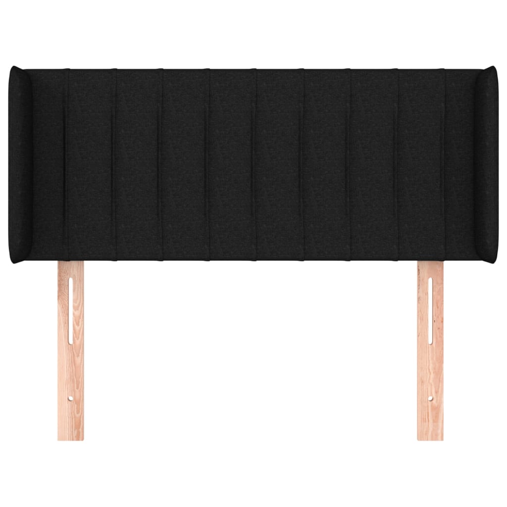 sengegavl med kanter 83x16x78/128 cm stof sort