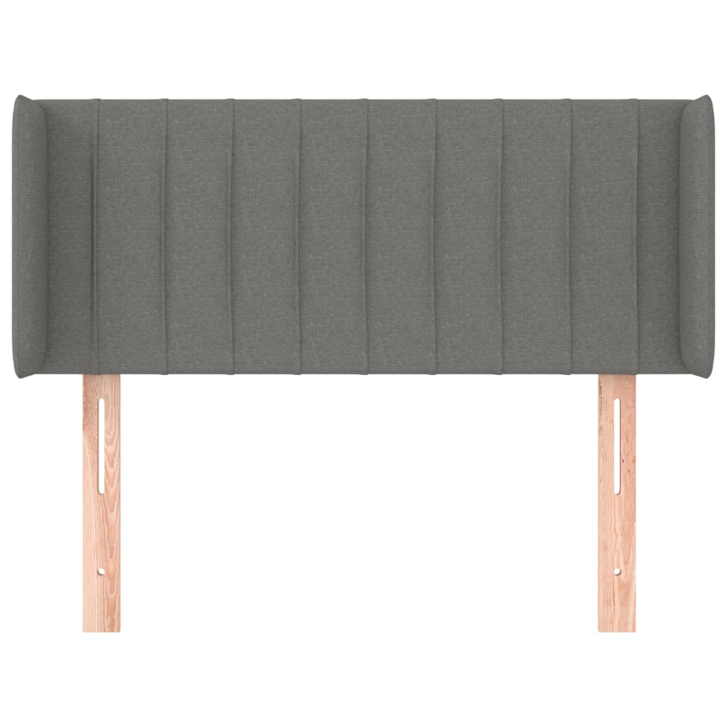 sengegavl med kanter 93x16x78/88 cm stof mørkegrå