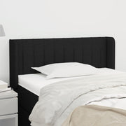sengegavl med kanter 93x16x78/88 cm stof sort