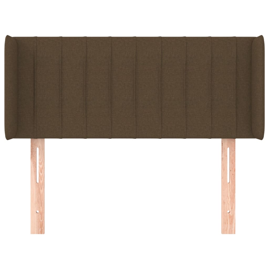 sengegavl med kanter 93x16x78/88 cm stof mørkebrun