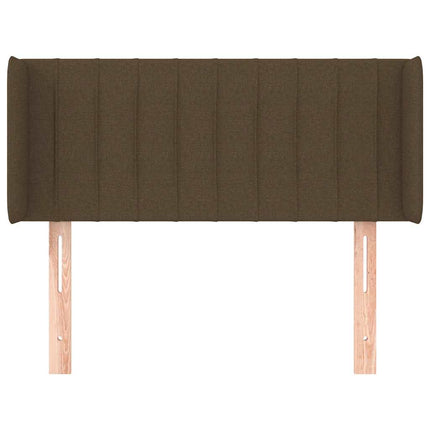 sengegavl med kanter 93x16x78/88 cm stof mørkebrun