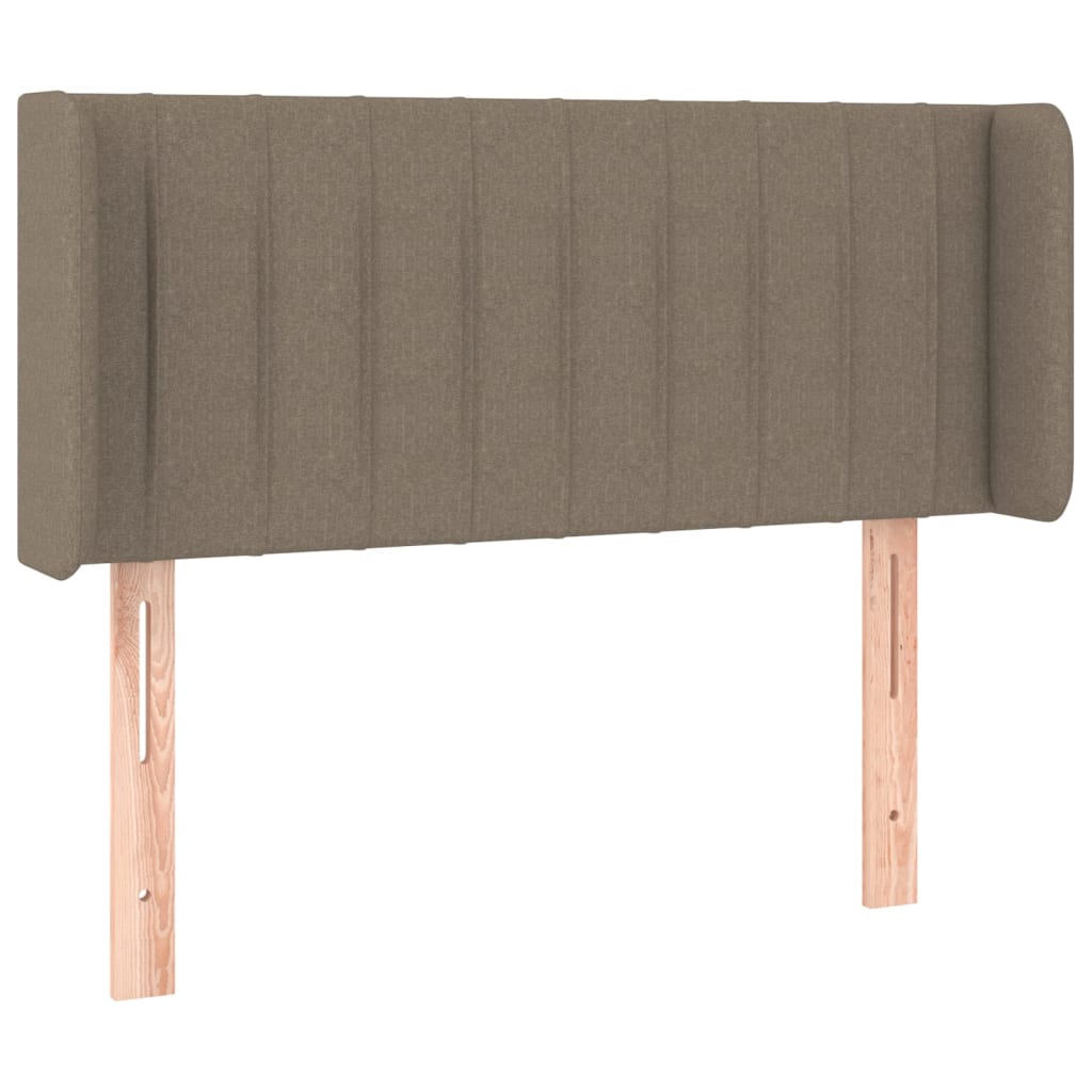 sengegavl med kanter 93x16x78/88 cm stof gråbrun